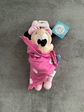 Disney Baby Minnie Mouse Plush Lovey Pink Security Blanket NWT